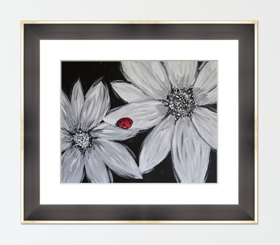 Example of a framed painting that someone could make at Lara Grauer Photography's upcoming paint & social event
